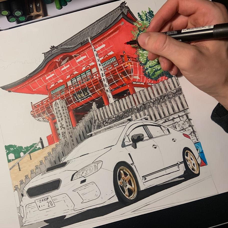 Gift for car lover - Car Drawing from your photo