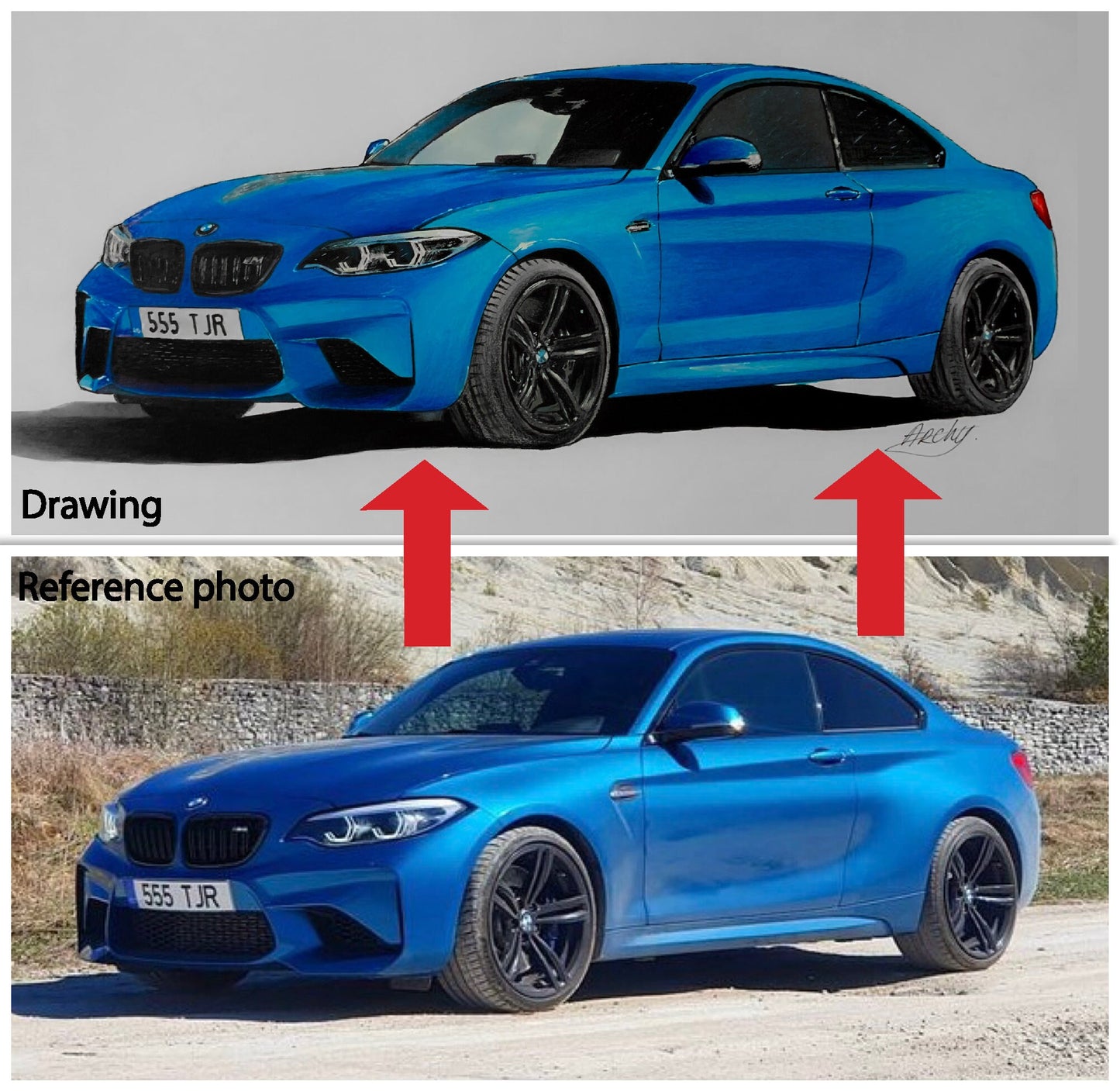 gift idea for car lover, car drawing from photo