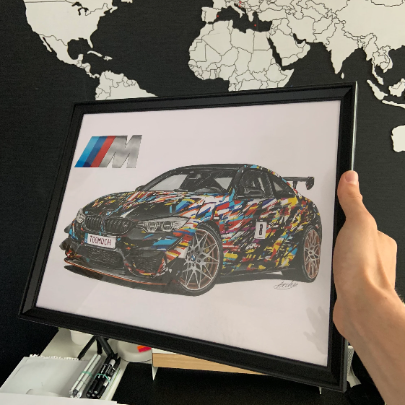 Gift for car lover - Car Drawing from your photo