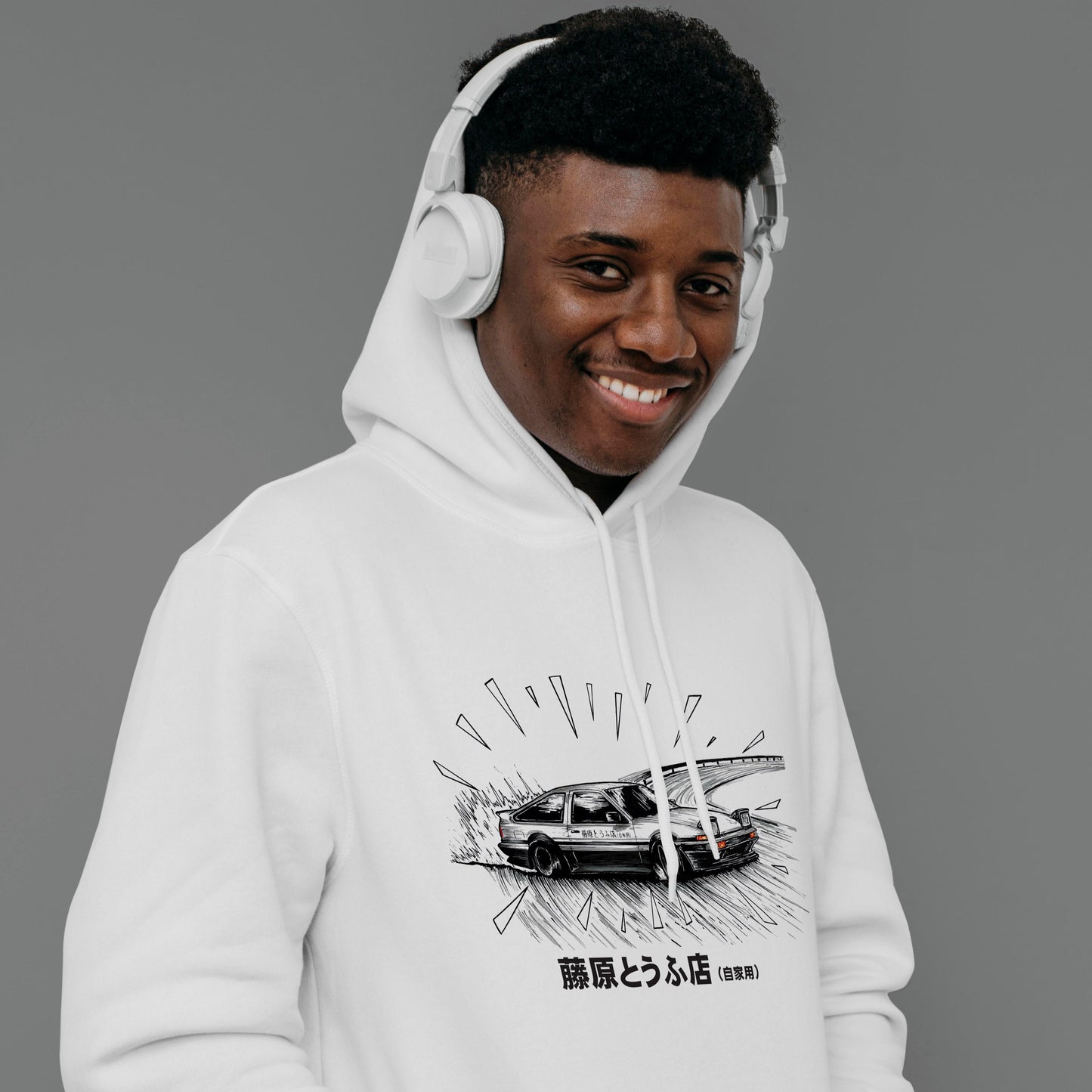 initiald ae86 trueno hoodie in white colour
