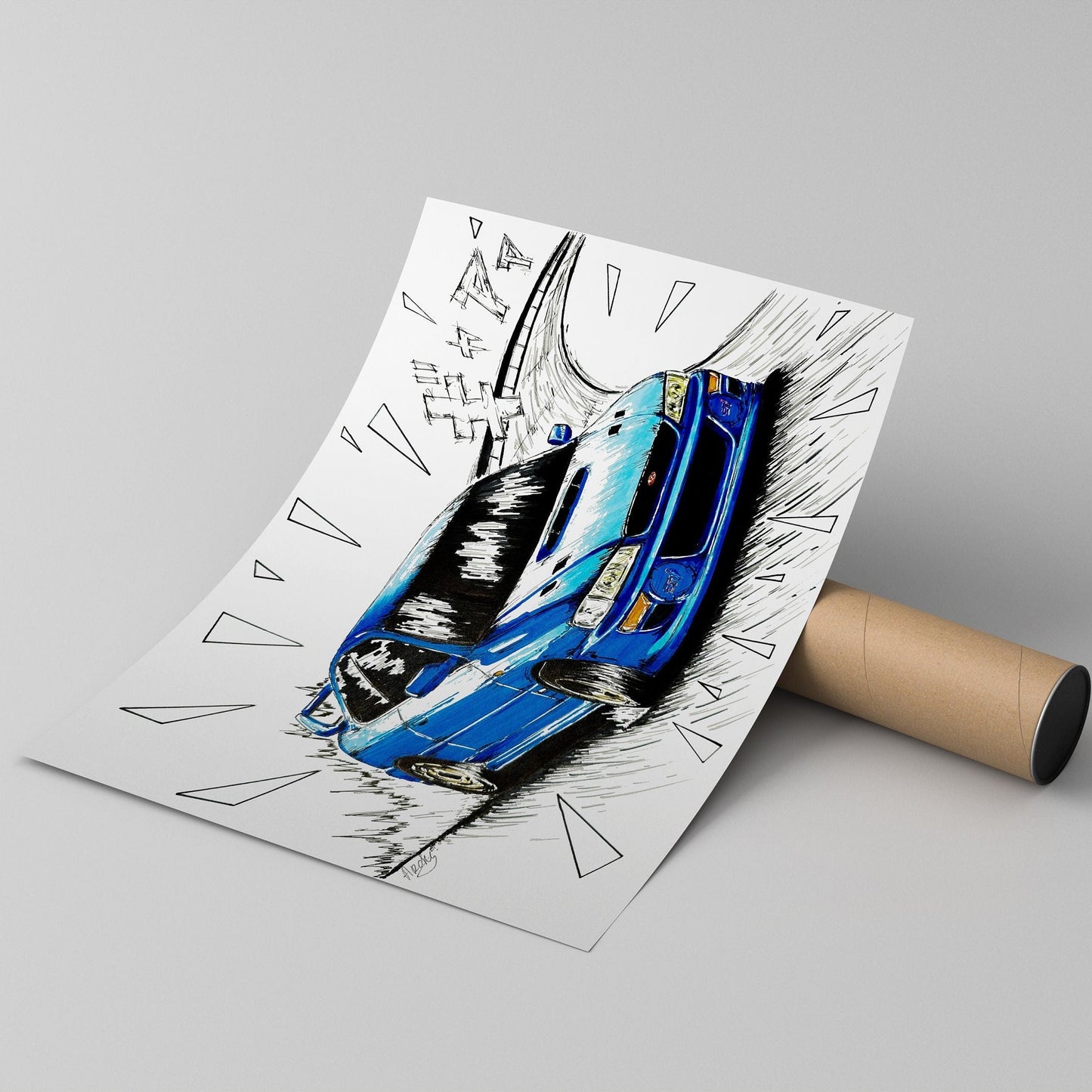 printed poster of initiald subaru 22b