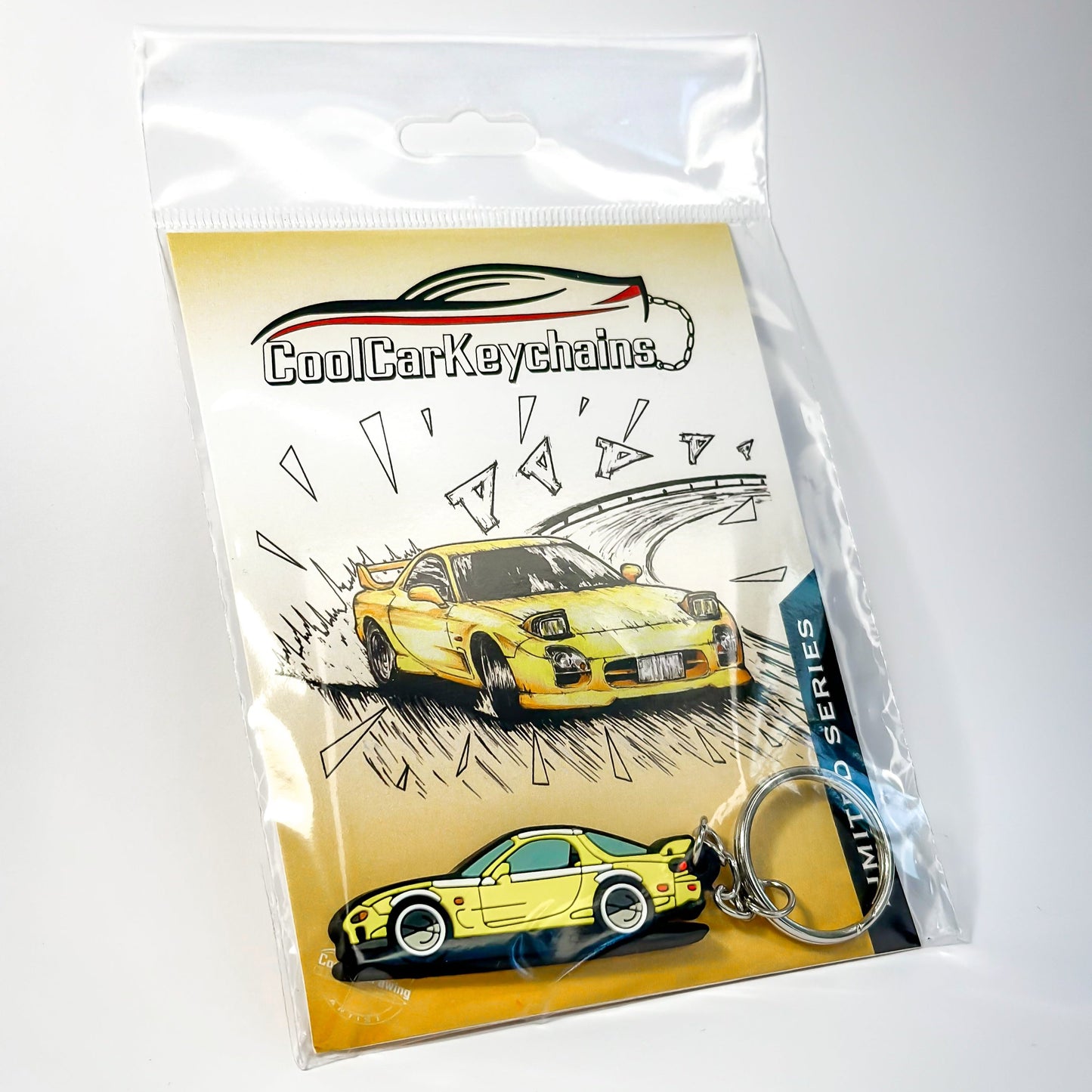 mazda rx7 keychain, pvc car keychain, mazda keychain, initial d mazda rx7