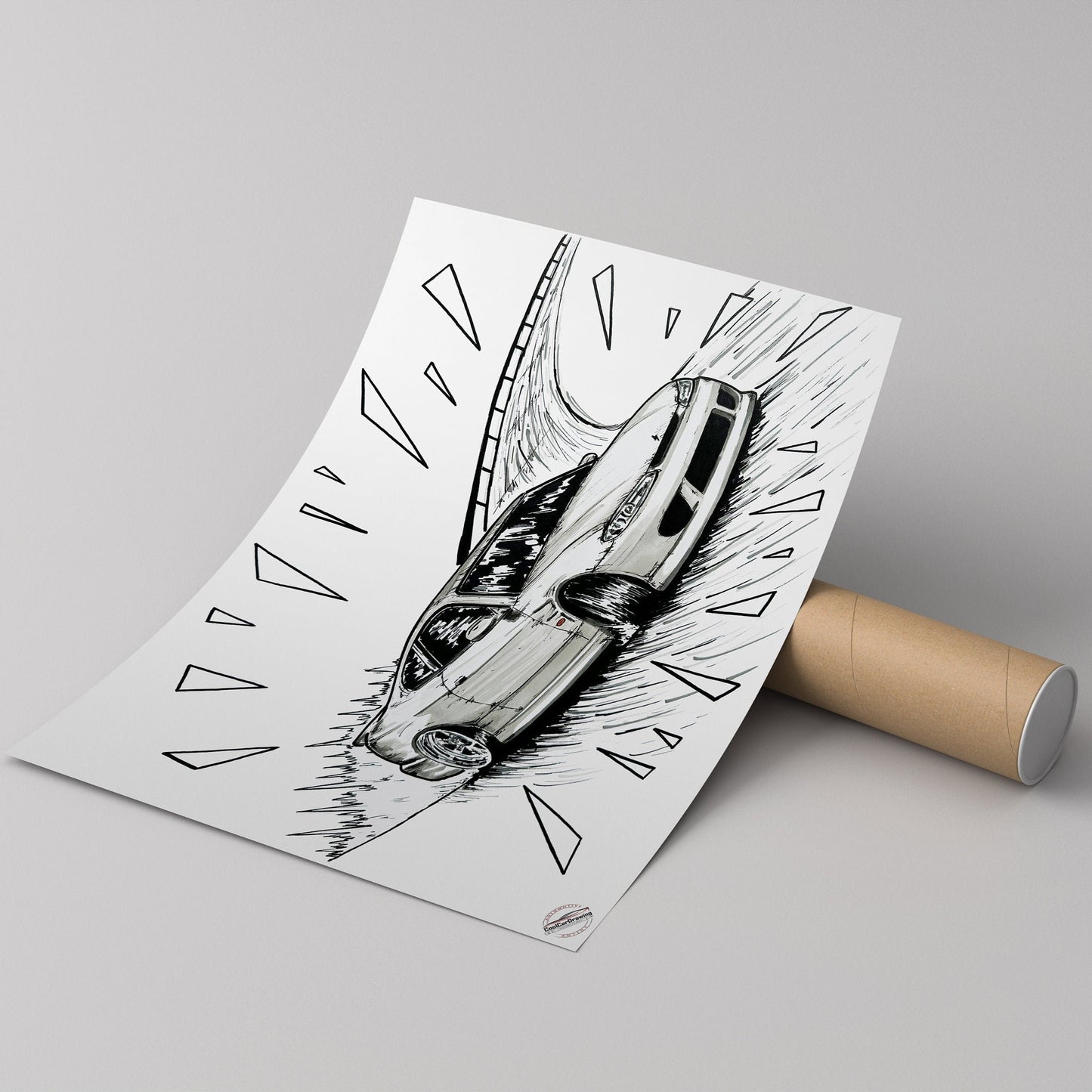 nissan silvia s15 poster on cardboard tube