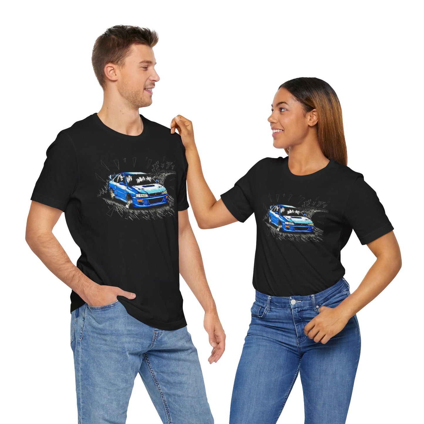 Subaru Impreza STI 22B T-shirt by CoolCarDrawing