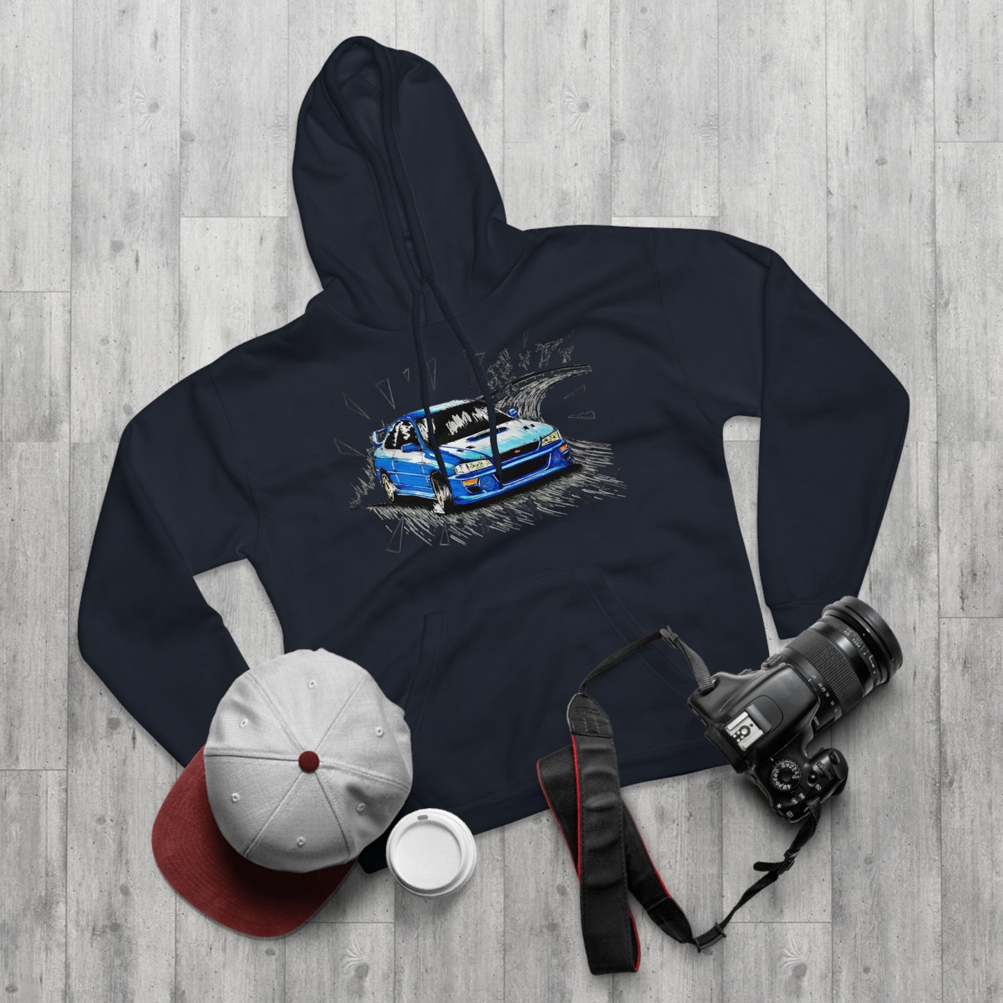 Subaru Impreza STI 22B Hoodie by CoolCarDrawing