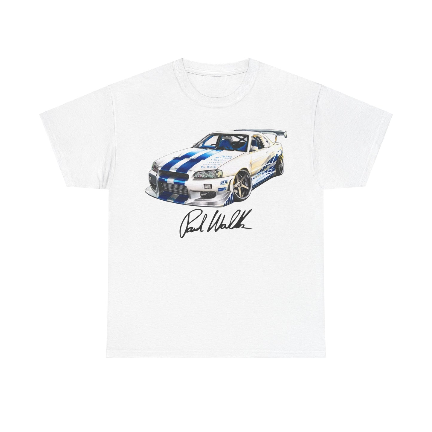 Nissan Skyline GT-R R34 T-shirt by CoolCarDrawing