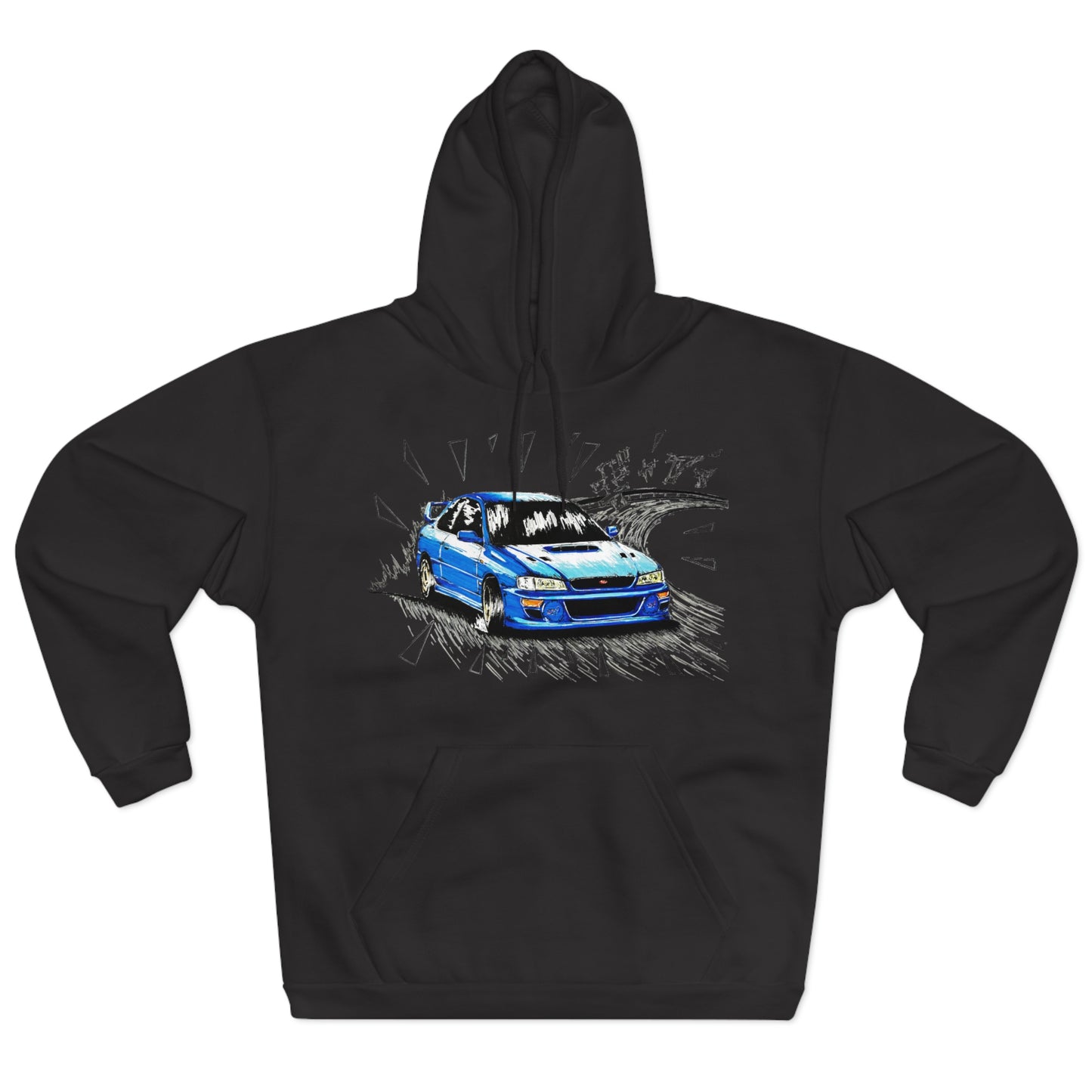 Subaru Impreza STI 22B Hoodie by CoolCarDrawing