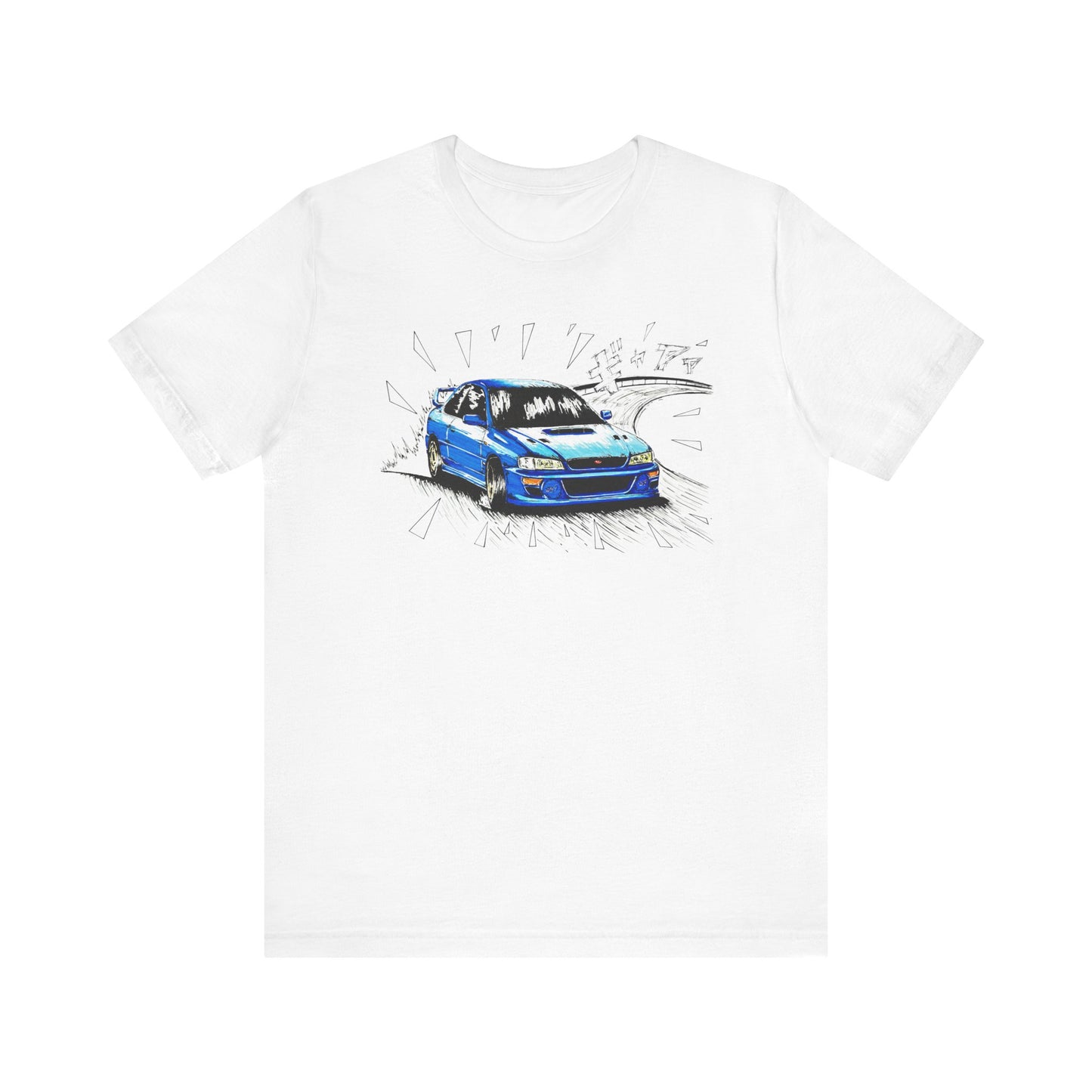 Subaru Impreza STI 22B T-shirt by CoolCarDrawing