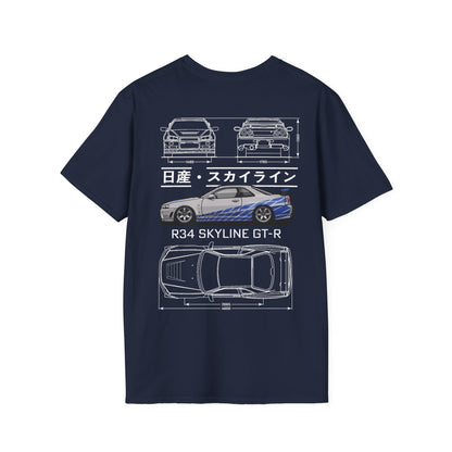 Skyline R34 Blueprint T-shirt