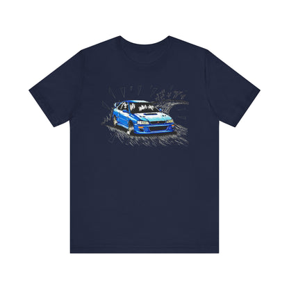 Subaru Impreza STI 22B T-shirt by CoolCarDrawing