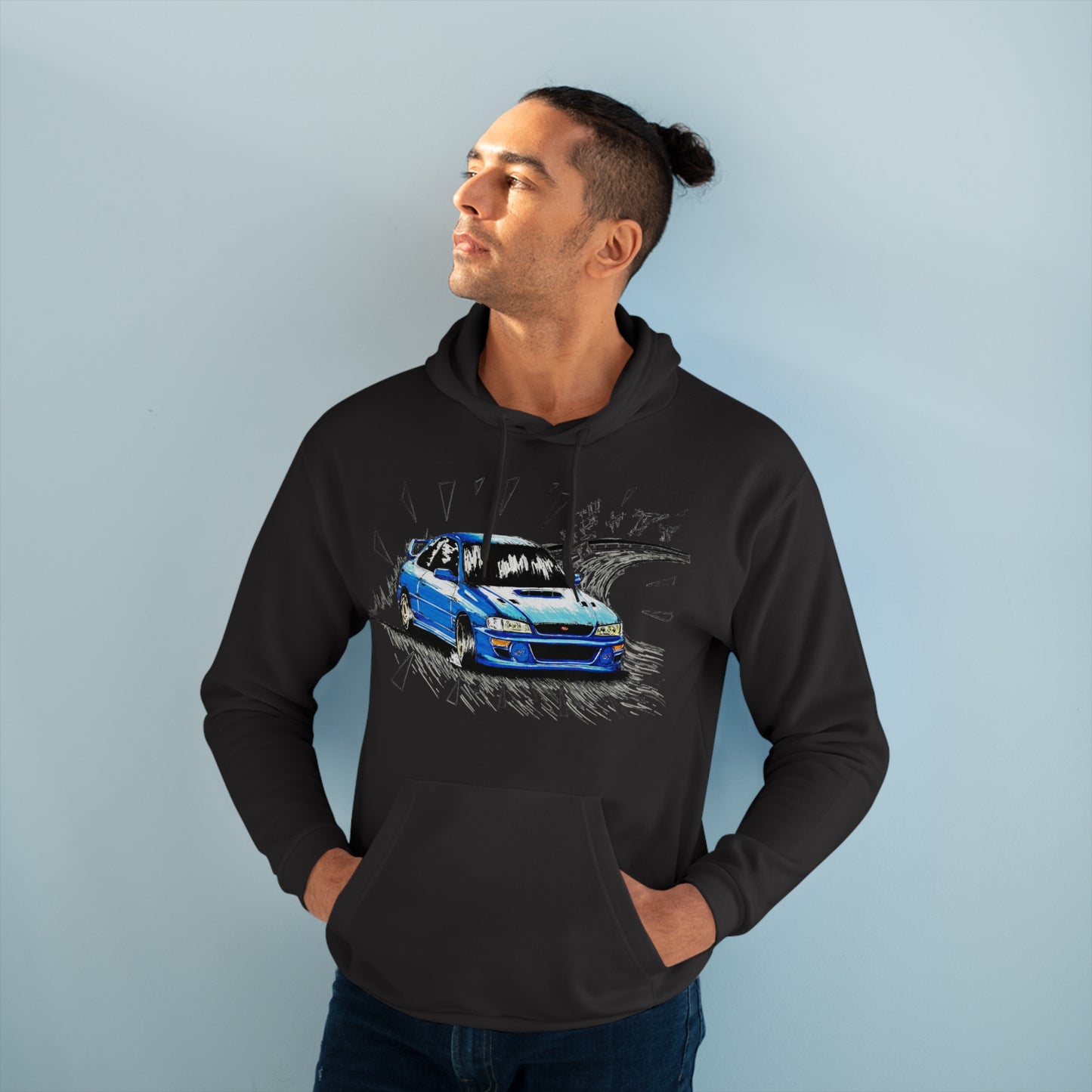 Subaru Impreza STI 22B Hoodie by CoolCarDrawing