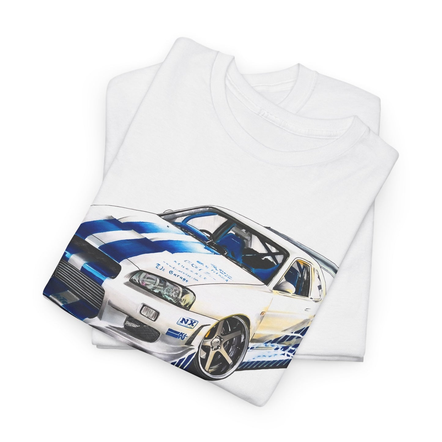 Nissan Skyline GT-R R34 T-shirt by CoolCarDrawing