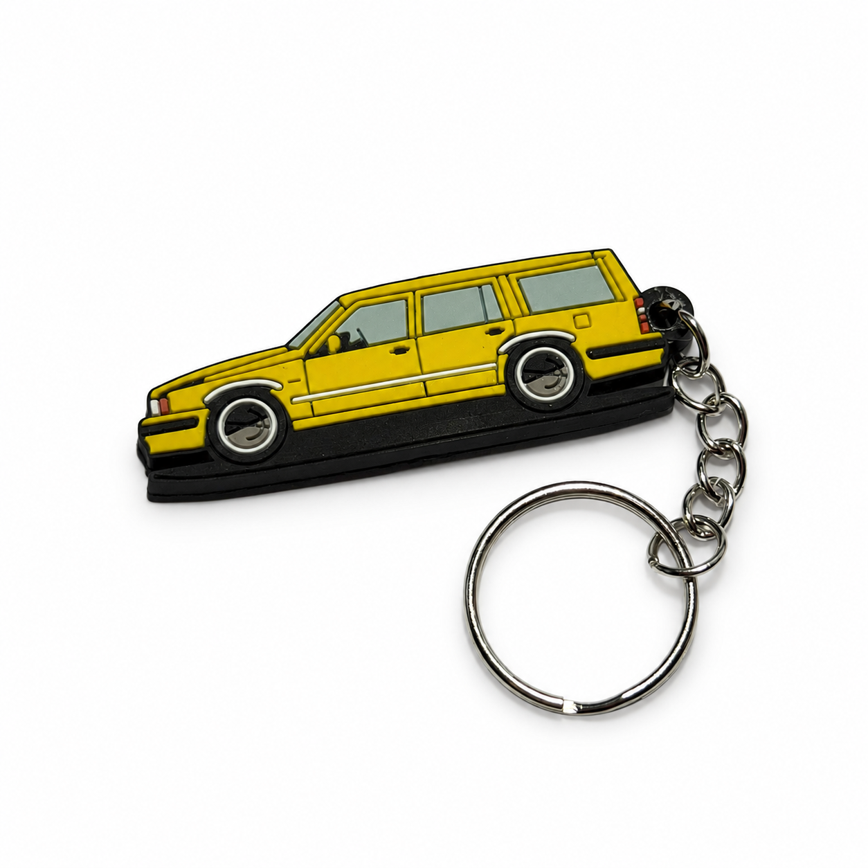 Yellow Volvo 940 keychain PVC