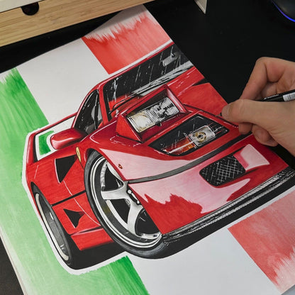Custom Car Artwork Commission – Bespoke Hand-Drawn Automotive Portrait