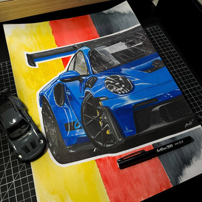Custom Car Artwork Commission – Bespoke Hand-Drawn Automotive Portrait