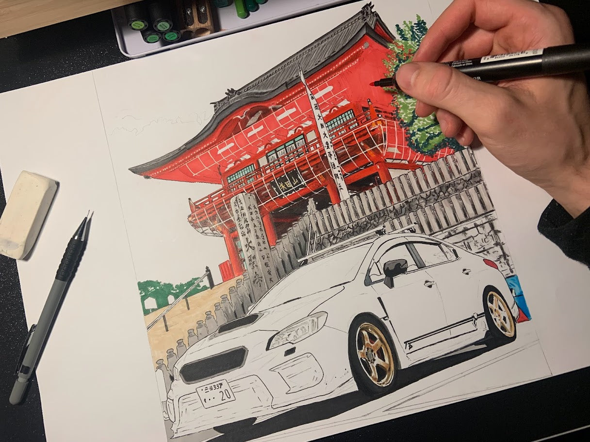 Gift for car lover - Car Drawing from your photo