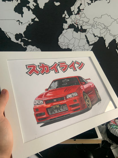 Custom Car Drawing from your photo- Unique gift for car lover!