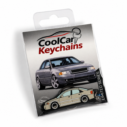Grey Audi A4 car keychain in package
