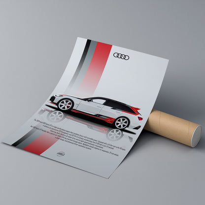 Audi RS6 Avant poster illustration on a gray background