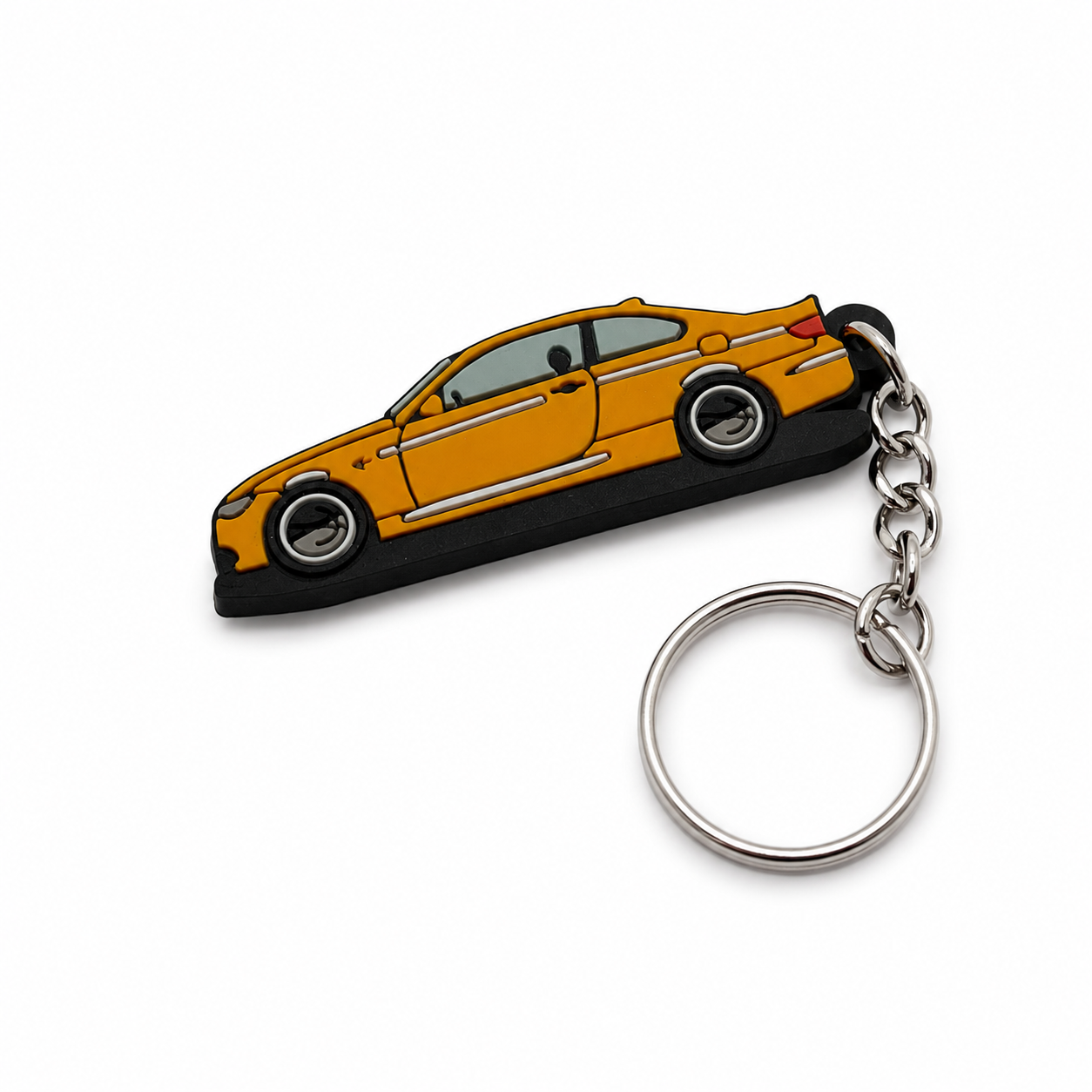 Orange BMW E92 keychain with metal ring