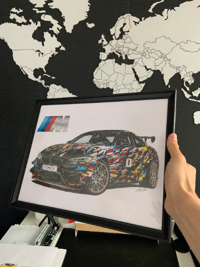 Gift for car lover - Car Drawing from your photo