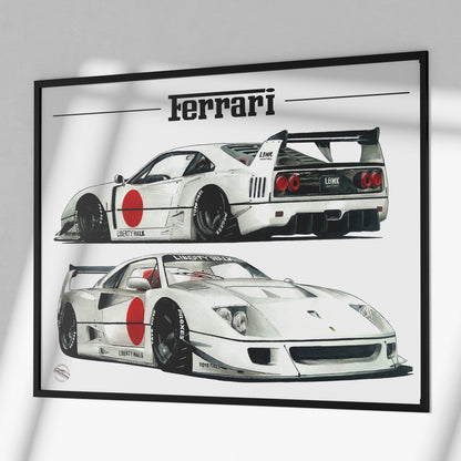 f40 lbwk poster ferrari f40 poster liberty walk ferrari