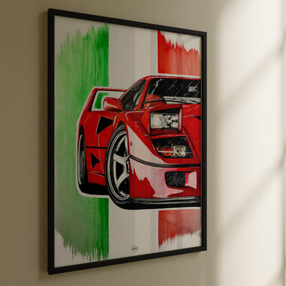 Ferrari F40 Poster Reprint