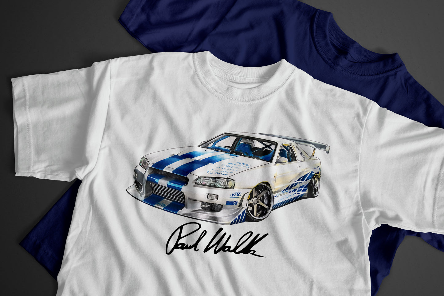 r34 fast and furious tshirt in white colour
