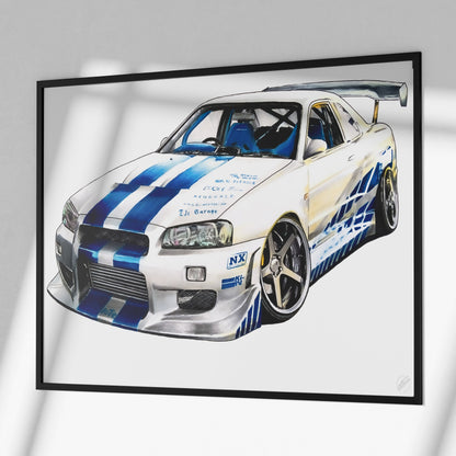 paul waker r34 poster fast and furious drawing skyline r34