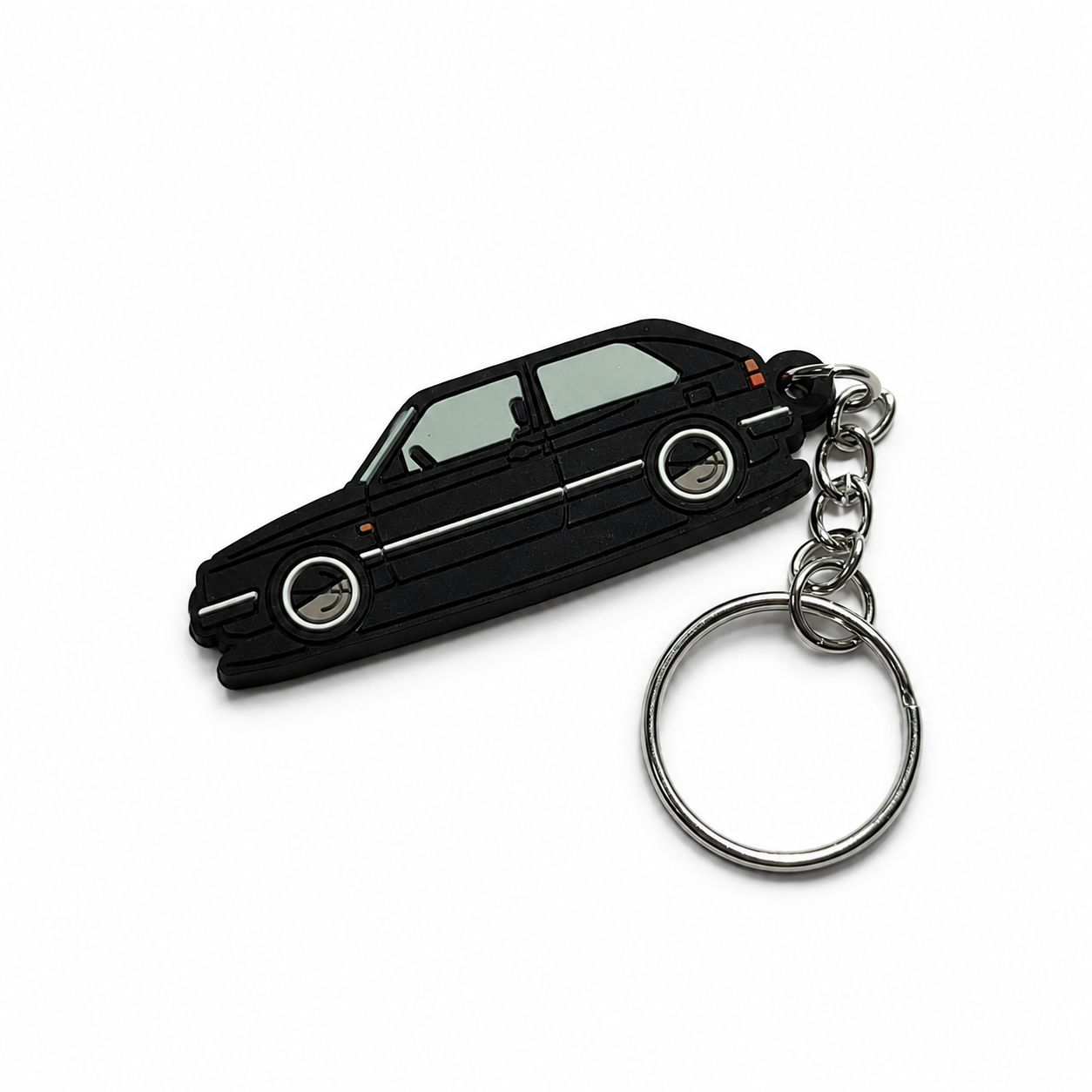Black VW MK2 car keychain with metal ring