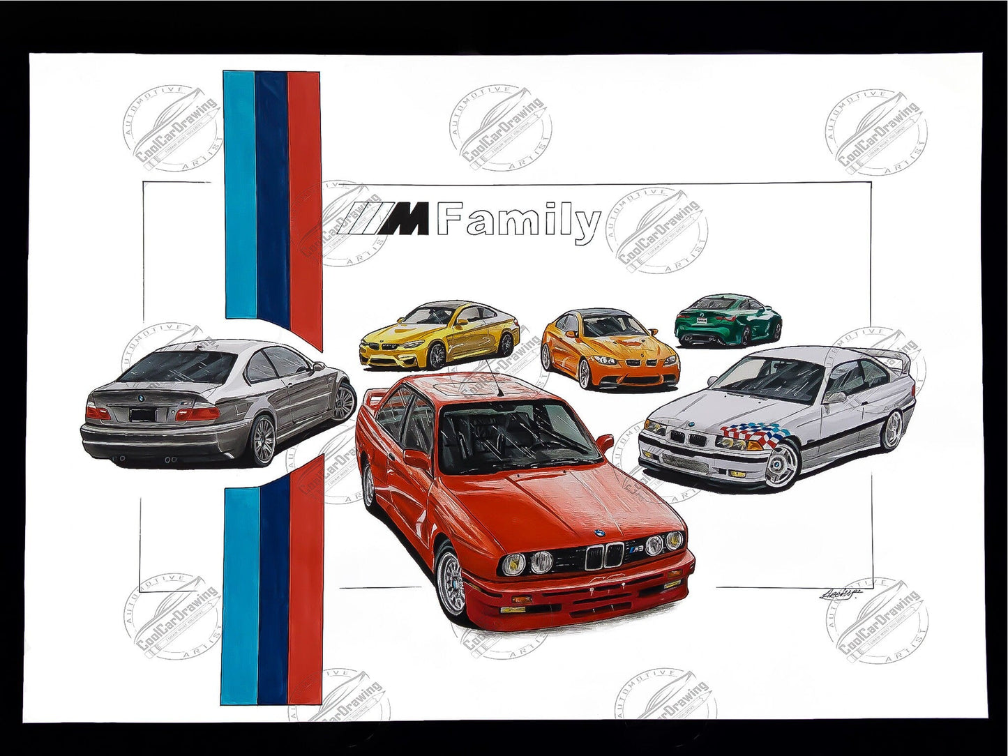 Original BMW M3 Family Drawing