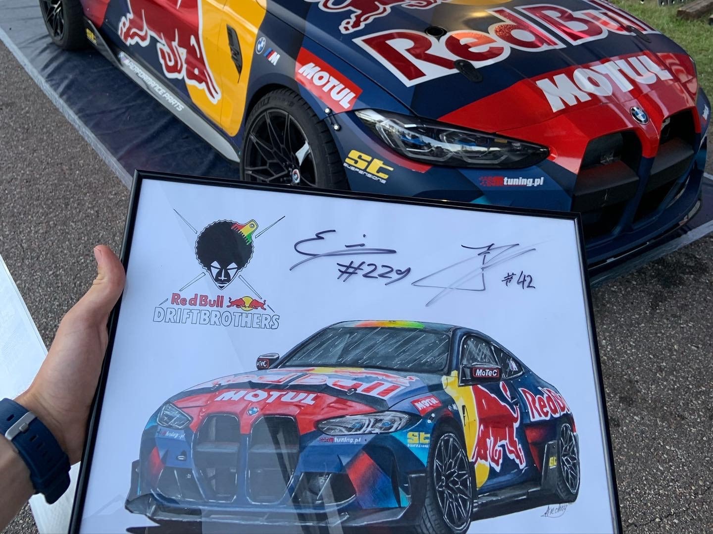 Original BMW M4 Drawing Signed by RedBull DriftBrothers