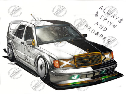 Original Mercedes Benz 190E A$AP Drawing