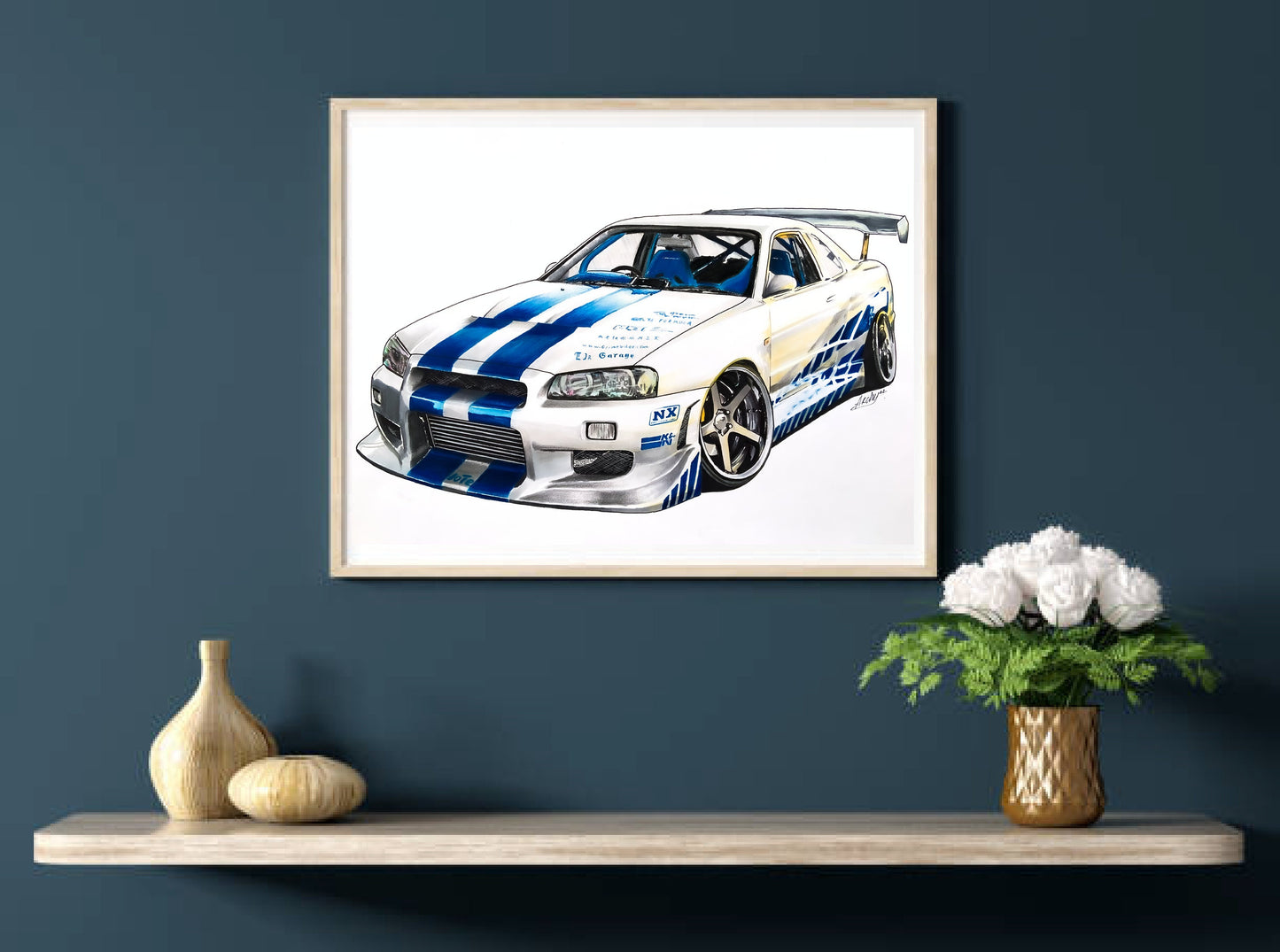 Original Nissan Skyline GT-R R34 F&F Drawing