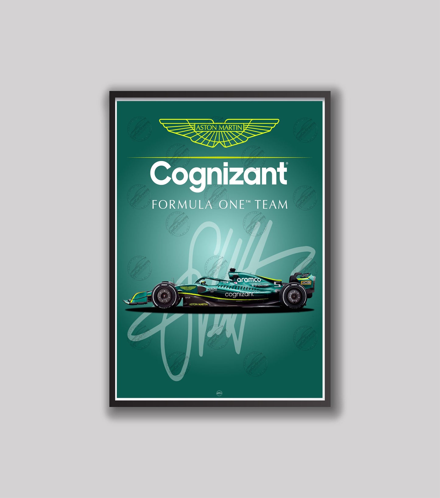 F1 Aston Martin Sebastian Vettel Digital Poster