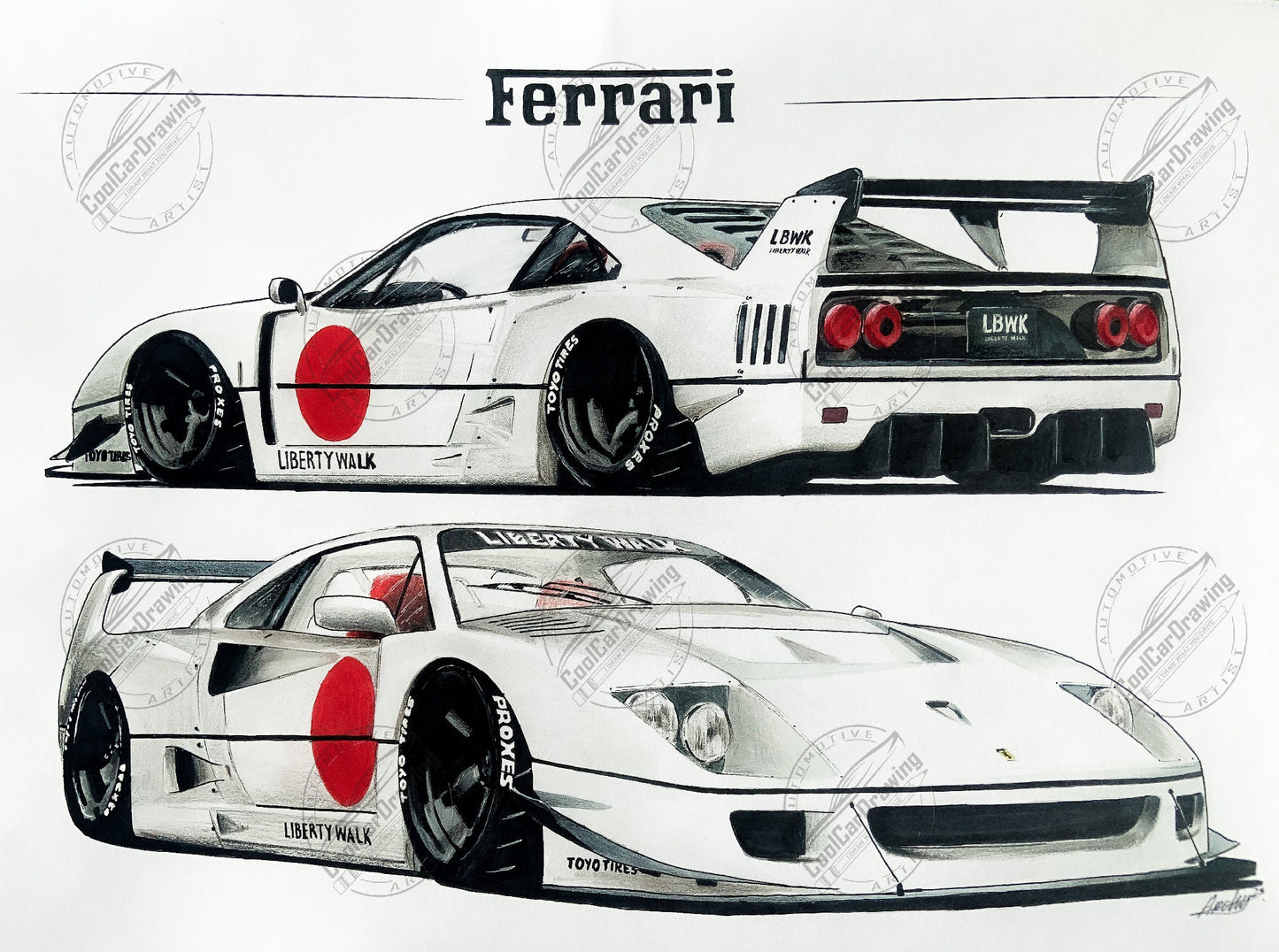 Ferrari F40 Liberty Walk Reprint