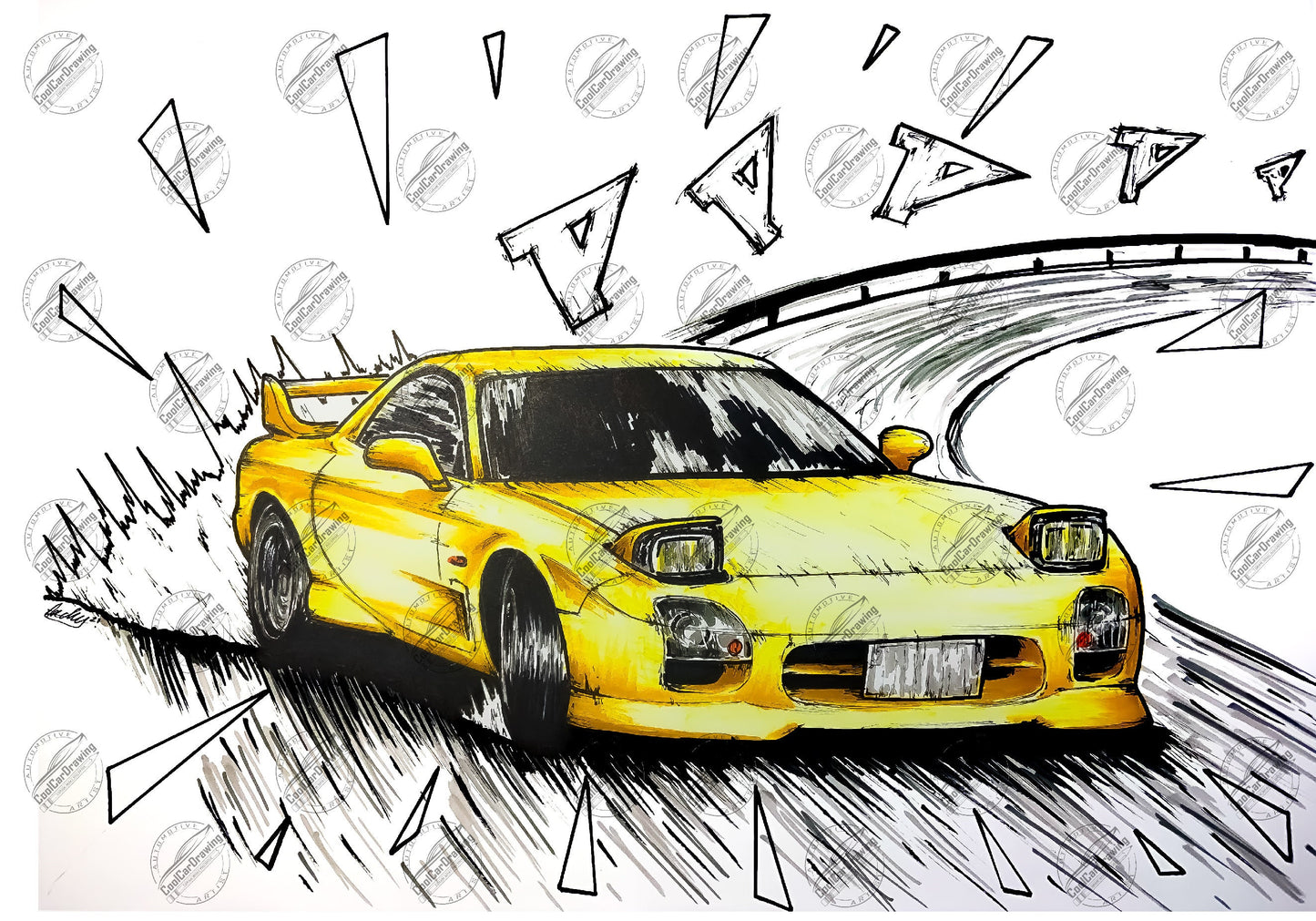 Mazda RX7 FD3S Initial Poster Reprint