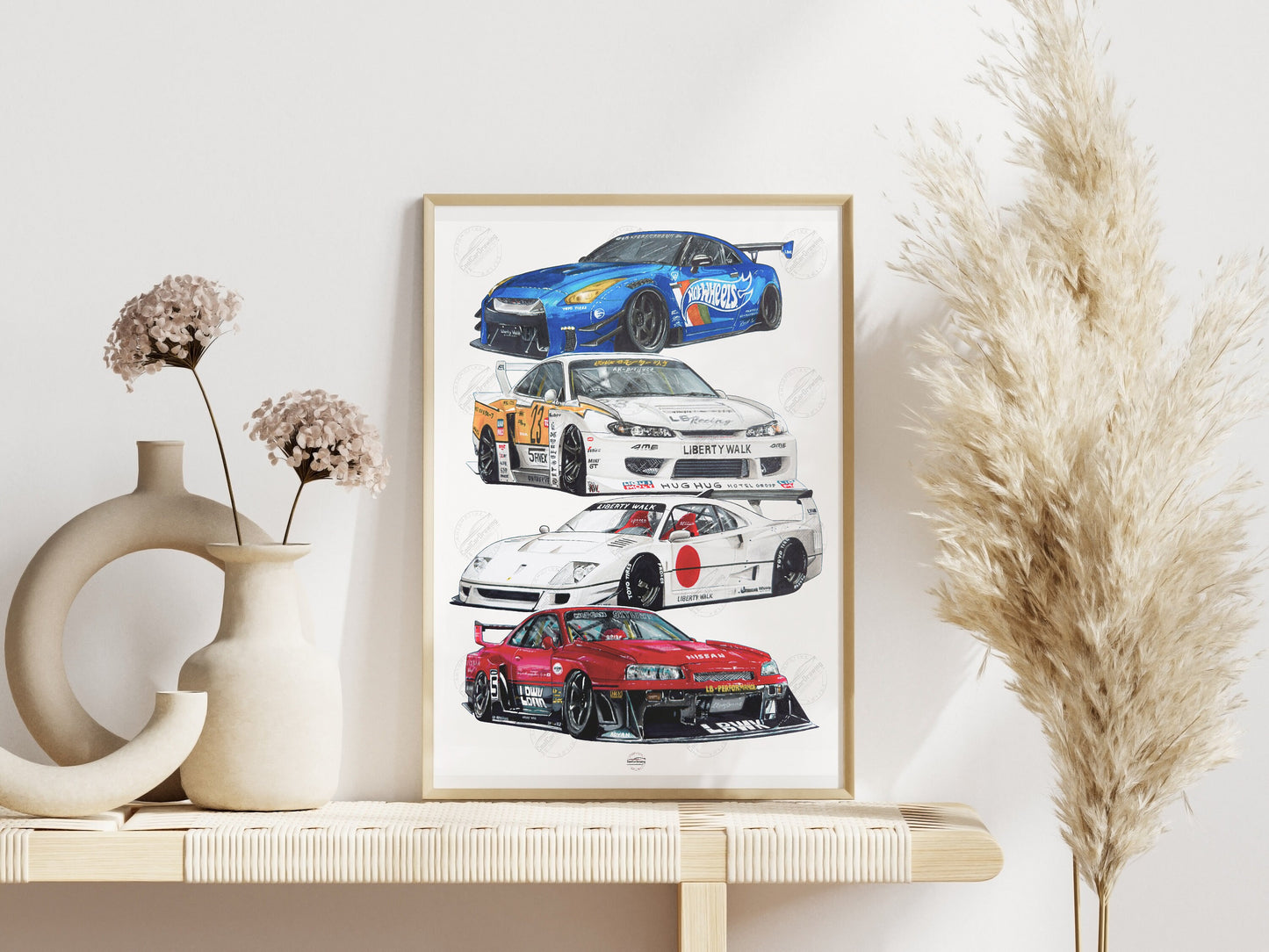 LBWK Collage Set of 4 cars Reprint