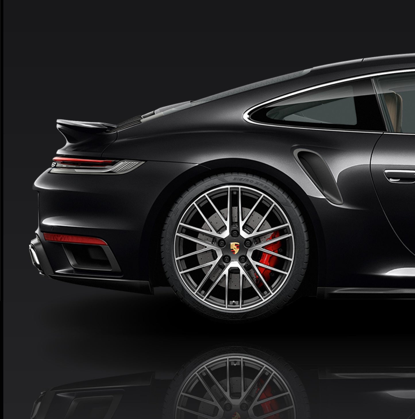 Porsche 911 Turbo Black Digital Poster