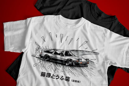 Toyota AE86 Trueno T-shirt by CoolCarDrawing