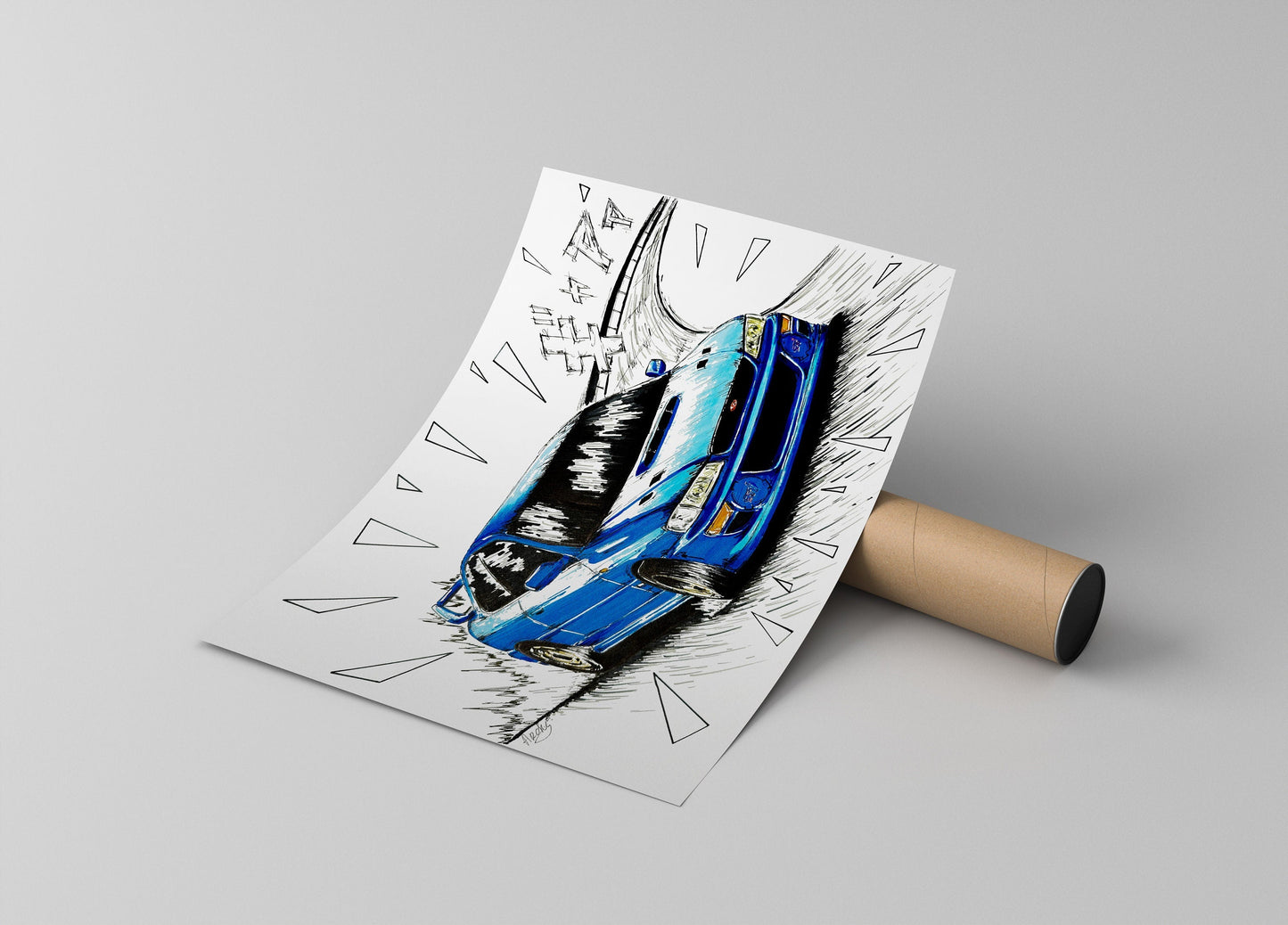 Original Subaru Impreza 22B Drawing