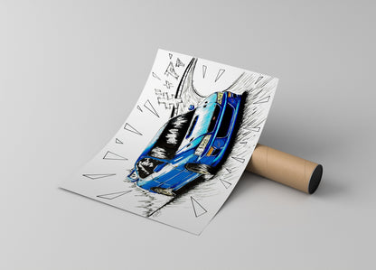 Original Subaru Impreza 22B Drawing