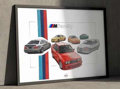 BMW M3 Family Poster Reprint