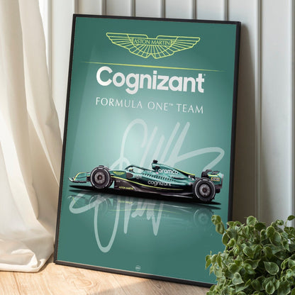 F1 Aston Martin Sebastian Vettel Digital Poster