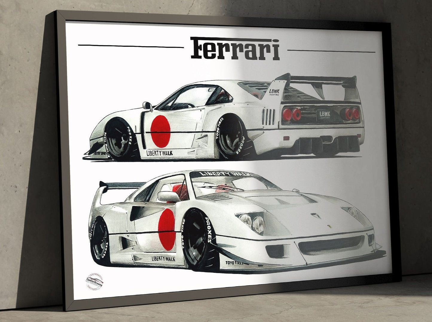 Ferrari F40 LBWK Drawing