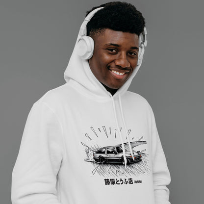 initiald ae86 trueno hoodie in white colour