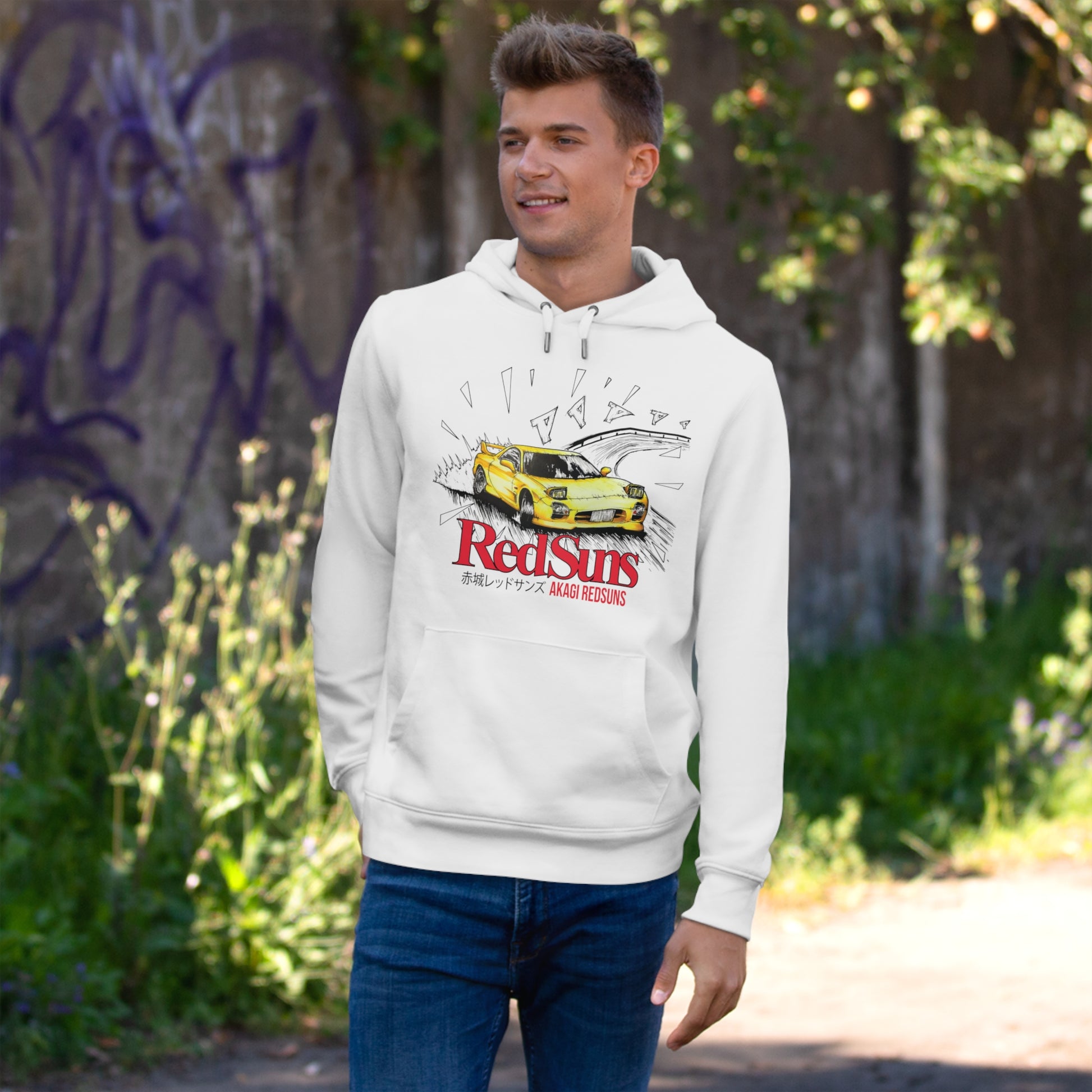 mazda rx7 initial hoodie white colour