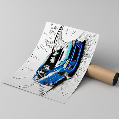 printed poster of initiald subaru 22b