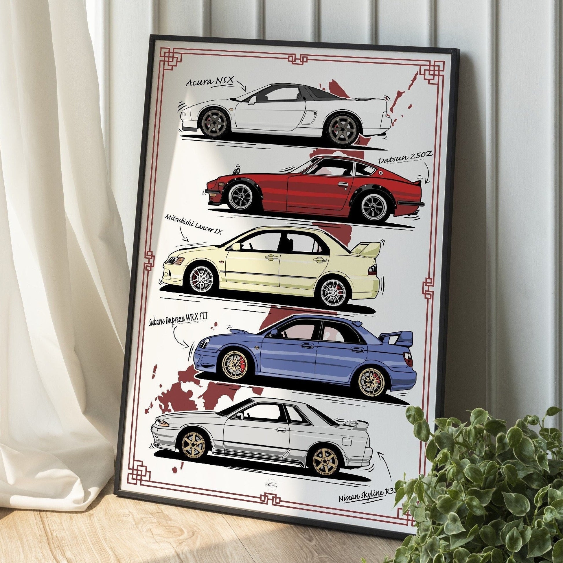 jdm legends poster in frame