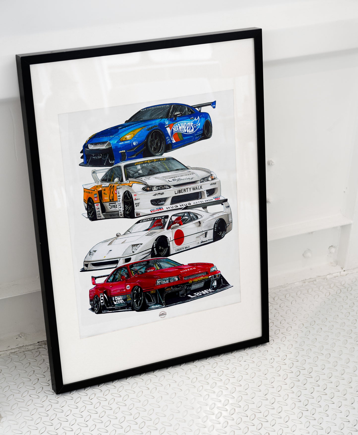 LBWK Collage Set of 4 cars Reprint